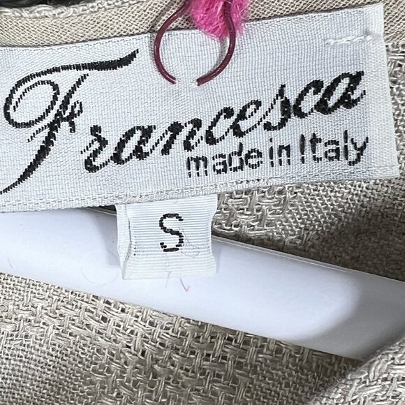 Francesca NWT Womens S 100% Linen Sleeveless Tie Back Tank Top Italy Made Beachy - Picture 10 of 14